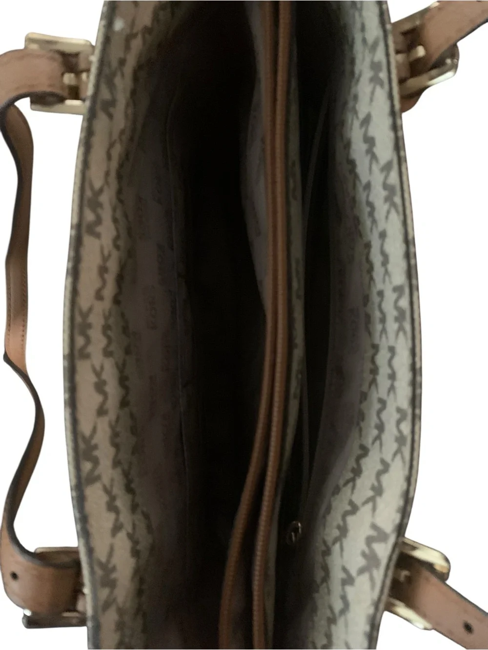 Michael Kors Monogram Tote in Beige and Brown - Picture 8 of 8